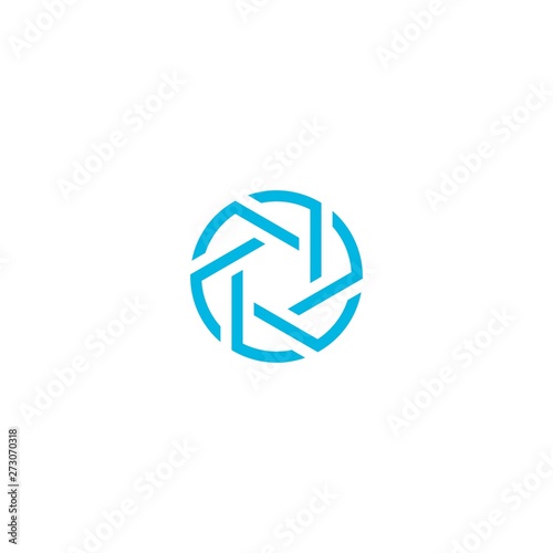 geometric circle lens camera logo illustration vector icon download