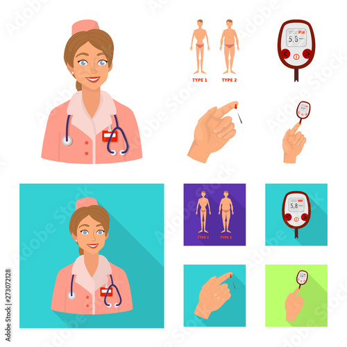 Vector design of diet and treatment  icon. Collection of diet and medicine stock vector illustration.