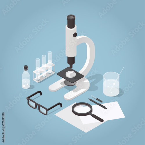 Isometric Chemical Laboratory Illustration