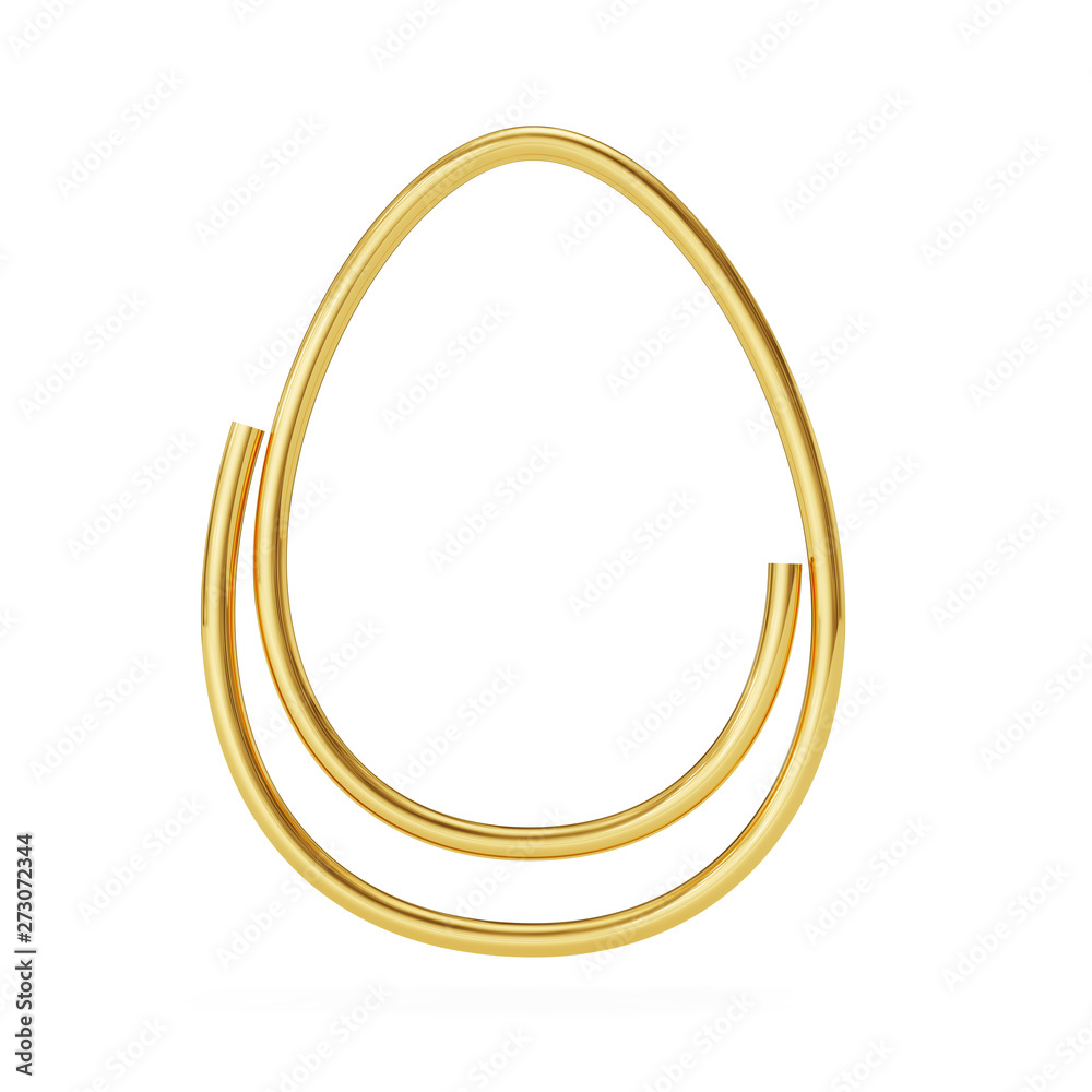 Egg in the form of a paper clip isolated on white background, clipping path included. Egg in the form of a paper clip isolated on white background, clipping path included.