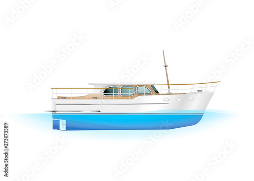 Motor yacht cruiser Boat B Profile.ai