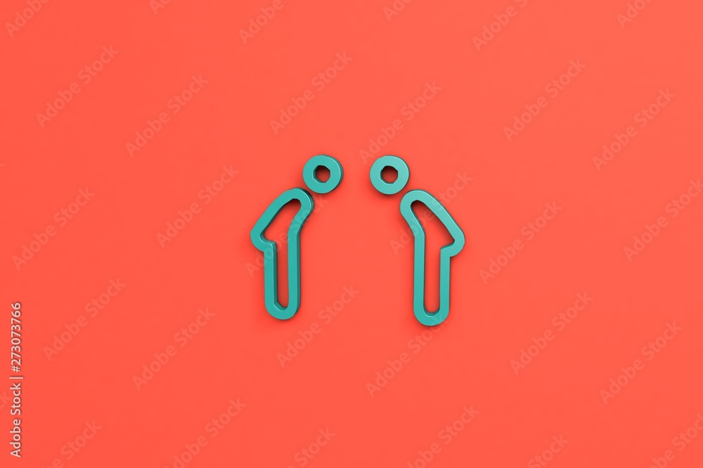 3D illustration of Respect, green color with red background.