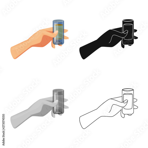 Vector design of hand and water icon. Collection of hand and drink stock symbol for web.