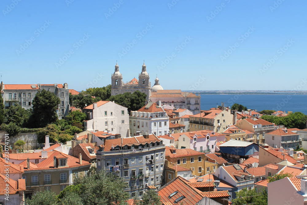 Panoramic view of Lisbon city