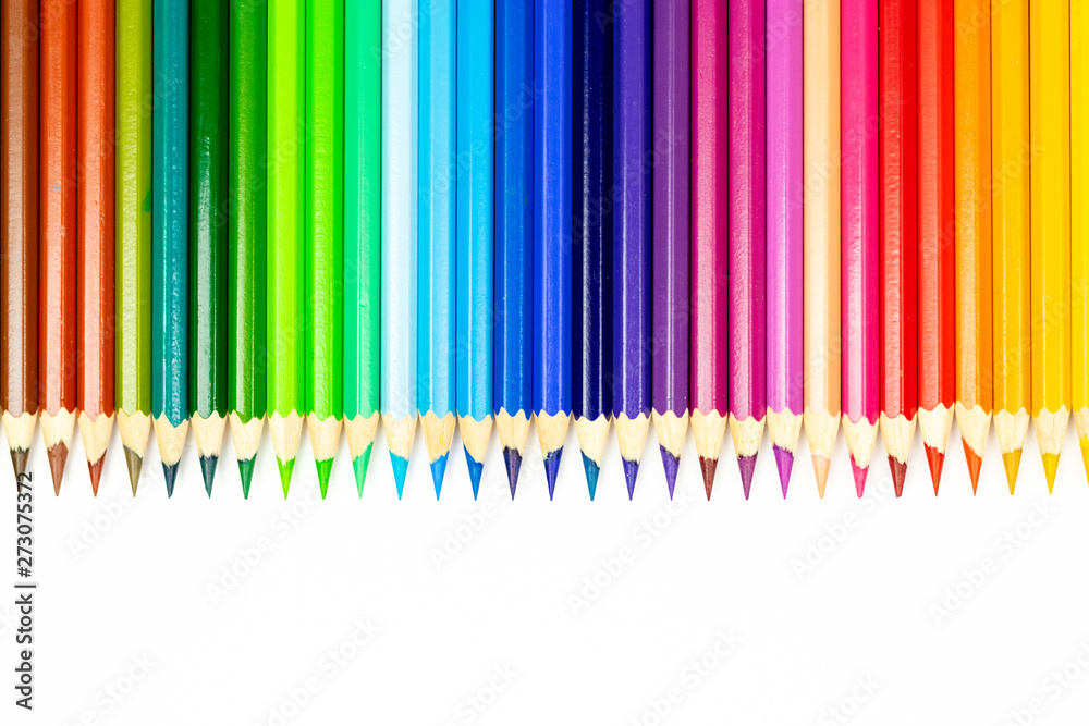 Color pencil with copy space isolated on white background. Education frame concept. Color pencil with copy space isolated on white background. Education frame concept.