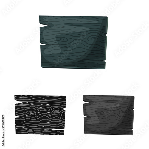 Isolated object of board and fence logo. Collection of board and village  stock vector illustration.