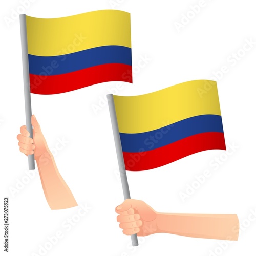 Colombia flag in hand icon