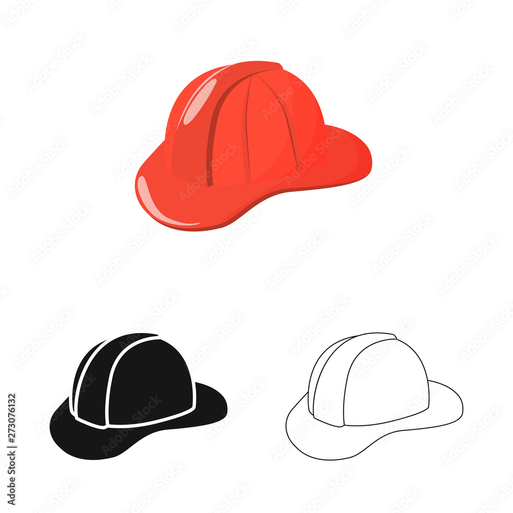 Isolated object of clothing and cap logo. Collection of clothing and beret vector icon for stock. Isolated object of clothing and cap logo. Collection of clothing and beret vector icon for stock.