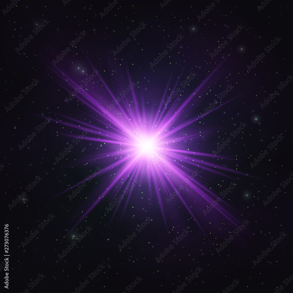 Abstract Shimmering Realistic Violet star - Cosmic Object. Abstract Shimmering Realistic Violet star - Cosmic Object.