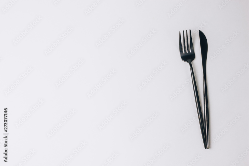 Fork and knife on white background. Fork and knife on white background.