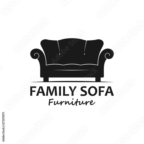Sofa furniture retro logo design