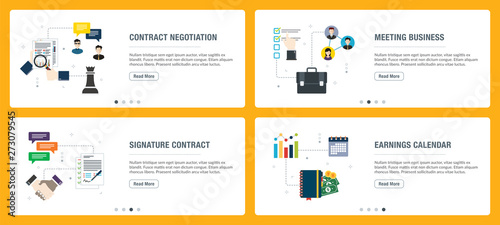 Contract negotitation, meeting business, signature contract, earnings calendar.