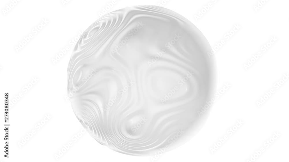 3D white sphere background in clean minimal style. Looping ripple animation 3D white sphere background in clean minimal style. Looping ripple animation