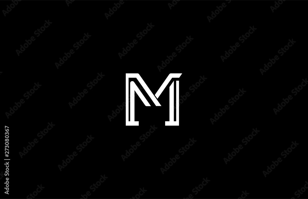 Initial M Letter Linked Stylish Linear Monogram Modern Creative Logotype Initial M Letter Linked Stylish Linear Monogram Modern Creative Logotype