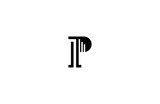 Initial P Letter Linked Stylish Linear Monogram Modern Creative Logotype