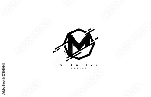 Abstract Letter M Monogram Shape Polygon Logo