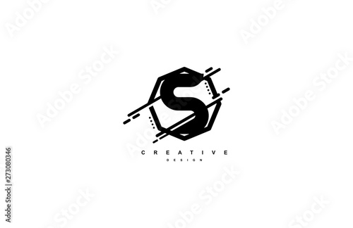 Abstract Letter S Monogram Shape Polygon Logo