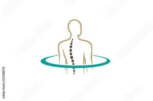 Creative Chiropractic Back Spine Logo Design Vector Symbol Illustration