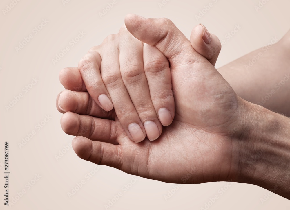 Hands of man and woman reaching to each other Hands of man and woman reaching to each other