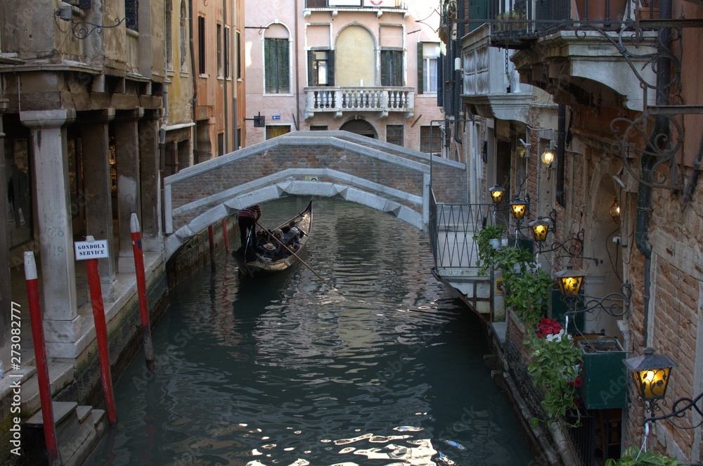 a gondola on a canal in venice