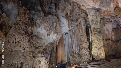 Ancient rock formations - stalactites and stalagmites at Paradise Cave in Phong Nha-Ke Bang National Park, a UNESCO World Heritage Site in Central Vietnam.