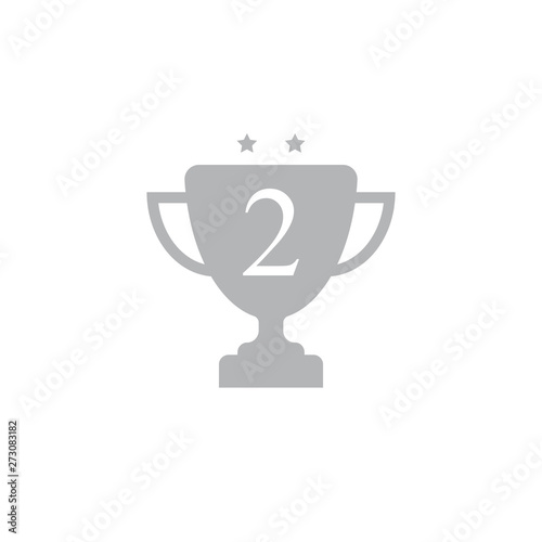 TROPHY RANK 2 LOGO VECTOR ICON 
