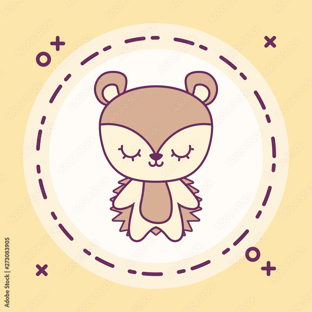 cute porcupine animal in frame circular cute porcupine animal in frame circular