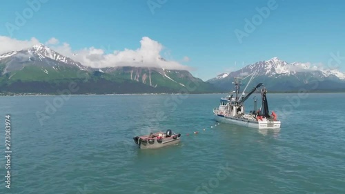 Commercial fishing boats on the salmon grounds of Alaska 