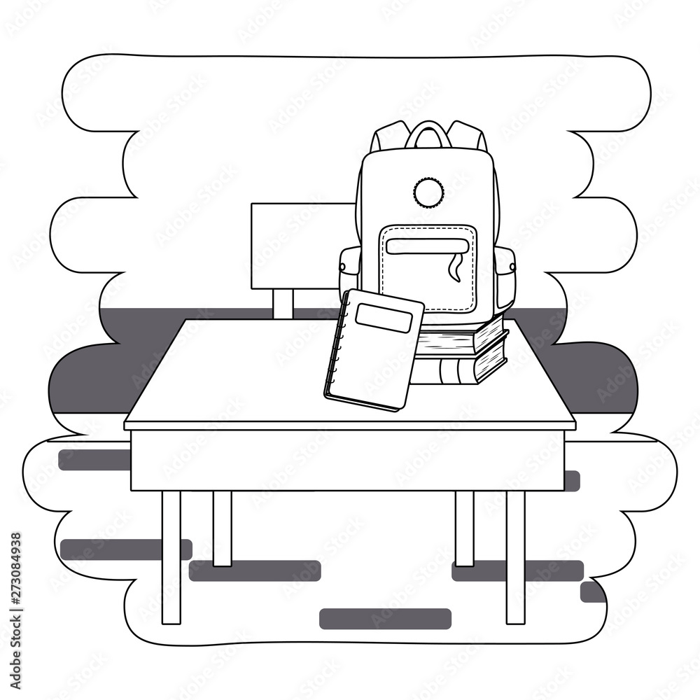 Desk and school supplies design Desk and school supplies design