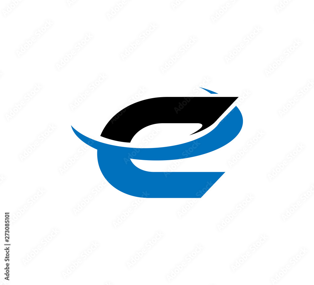 initial logo with slice graphic blue black vector C initial logo with slice graphic blue black vector C