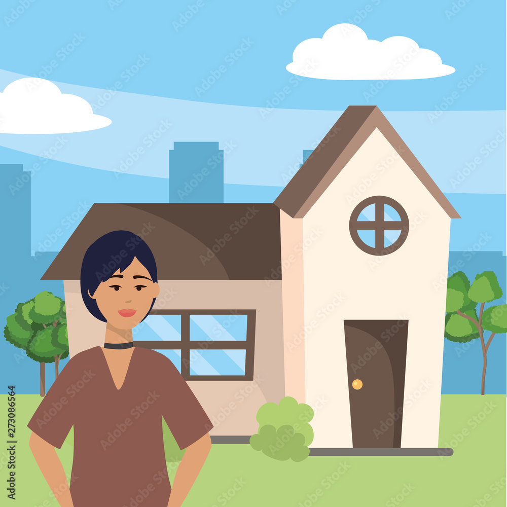 fashion woman outside house design fashion woman outside house design