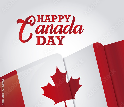 poster of happy day canada with flag