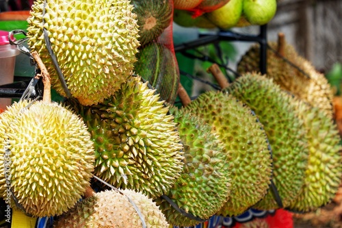 tropical fruit in the market (durian) © Hari
