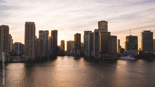 Wallpaper Mural Sunset in Brickell Key Miami  Torontodigital.ca
