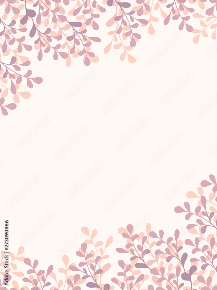 葉っぱのフレーム/ピンク