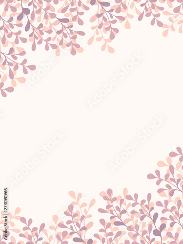 葉っぱのフレーム/ピンク