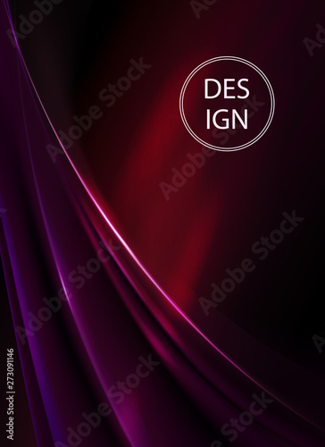 Dark maroon composition drawn as a matter with the presence of fine lines