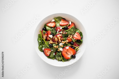 Fresh Strawberry Spinach Salad with Honey Balsamic Dressing 