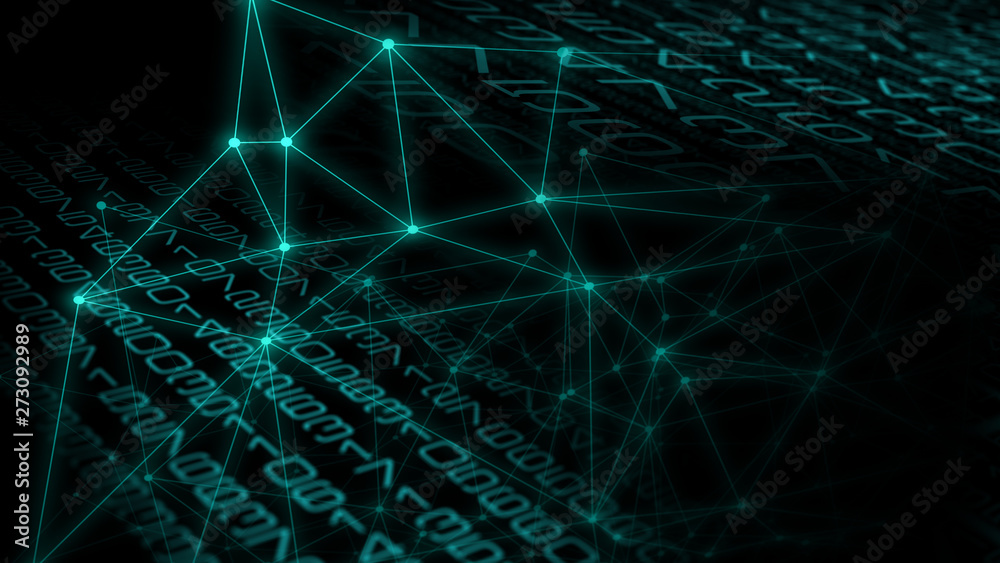 Obraz premium Big data abstract backgrounds, science fiction digital space war