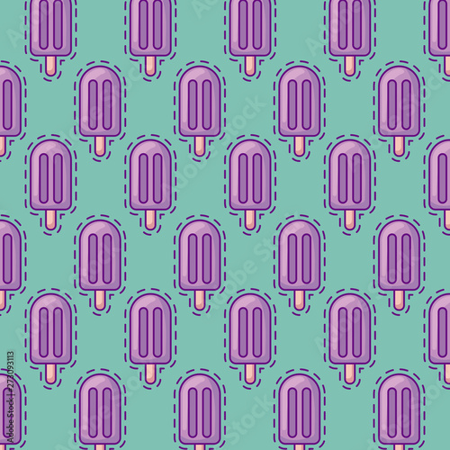 pattern of patches with ice creams in stick