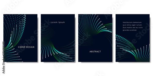 Set of Abstract Backgrounds with Colorful Dots in Green Tones. Modern Vector Illustration without Transparency. photo