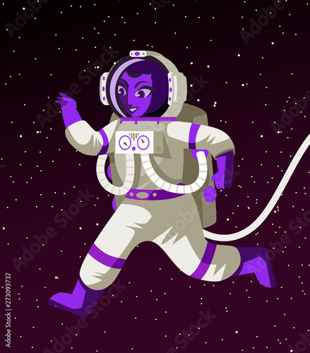 woman astronaut spacewalk with spacesuit 