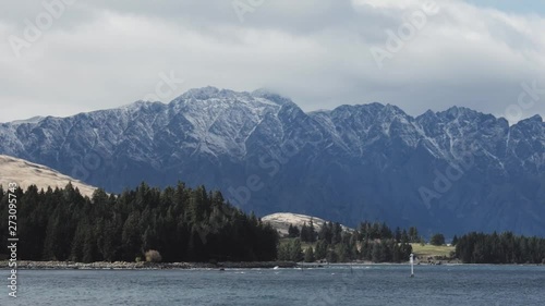 Scenic shot of the Southern Alps in Queenstown New Zealand photo