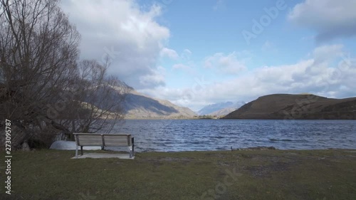 Lake Hayes on a cloudy day in Queenstown NZ photo