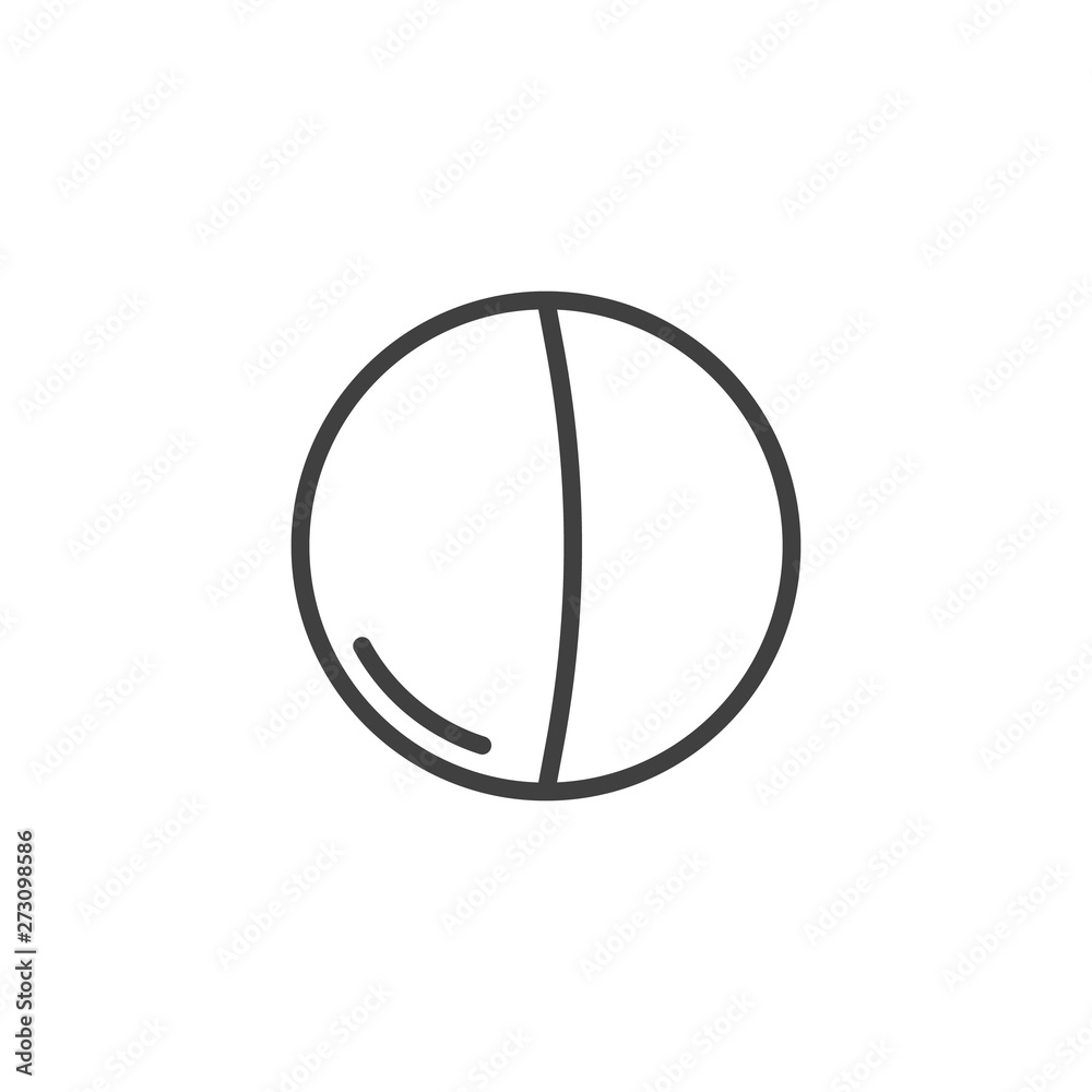 First quarter moon line icon. linear style sign for mobile concept and web design. Moon Phases outline vector icon. Symbol, logo illustration. Vector graphics First quarter moon line icon. linear style sign for mobile concept and web design. Moon Phases outline vector icon. Symbol, logo illustration. Vector graphics