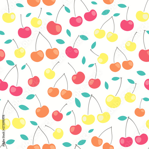 vector seamless pattern with cherry