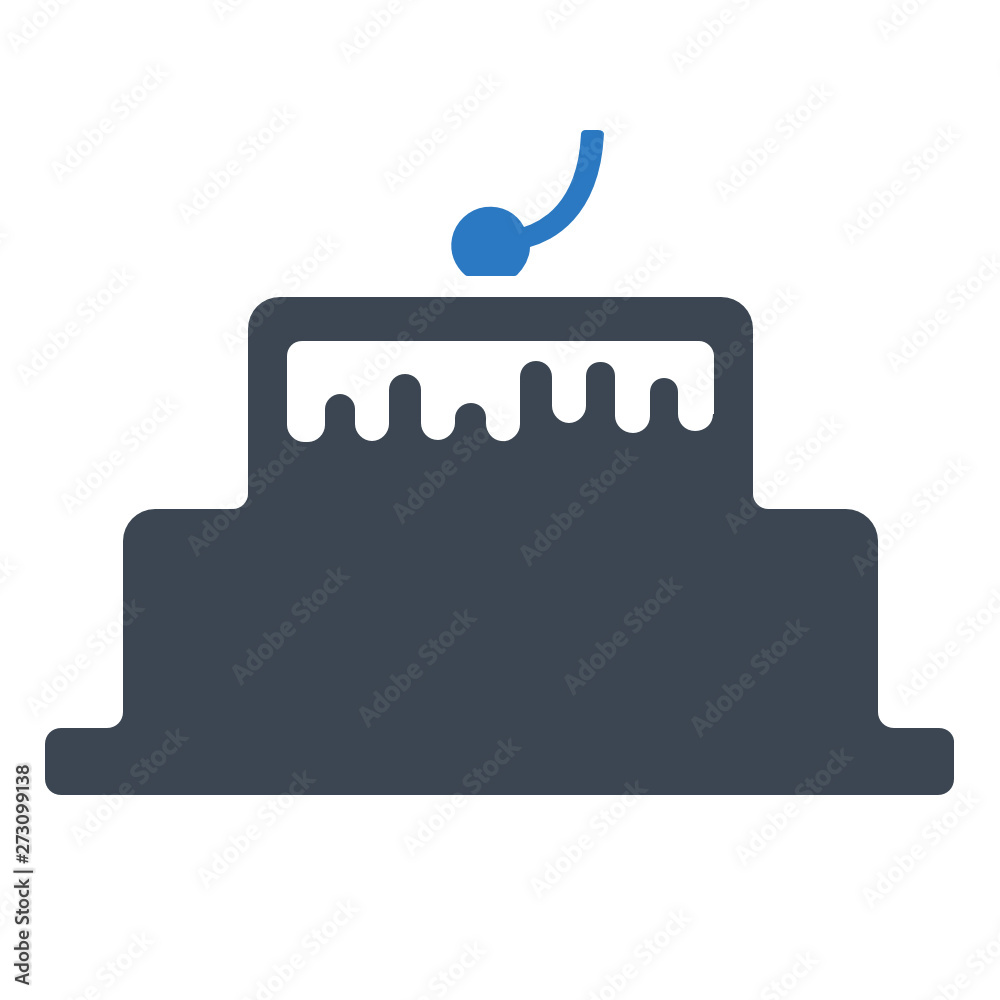 Fototapeta premium Birthday cake vector icon