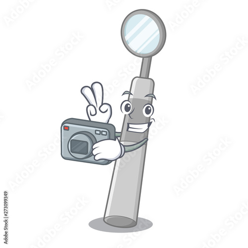 Photographer dental mirror isolated in the character
