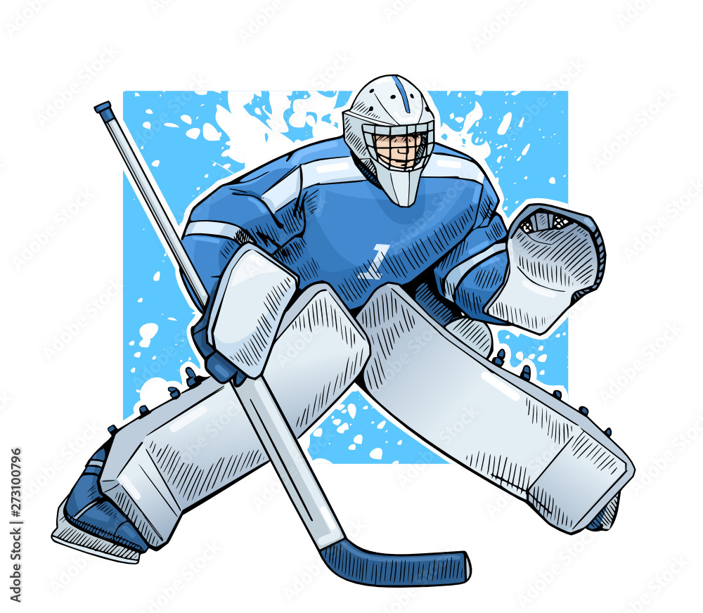 Ice Hockey Player SVG Sports Illustration Drawing Image 