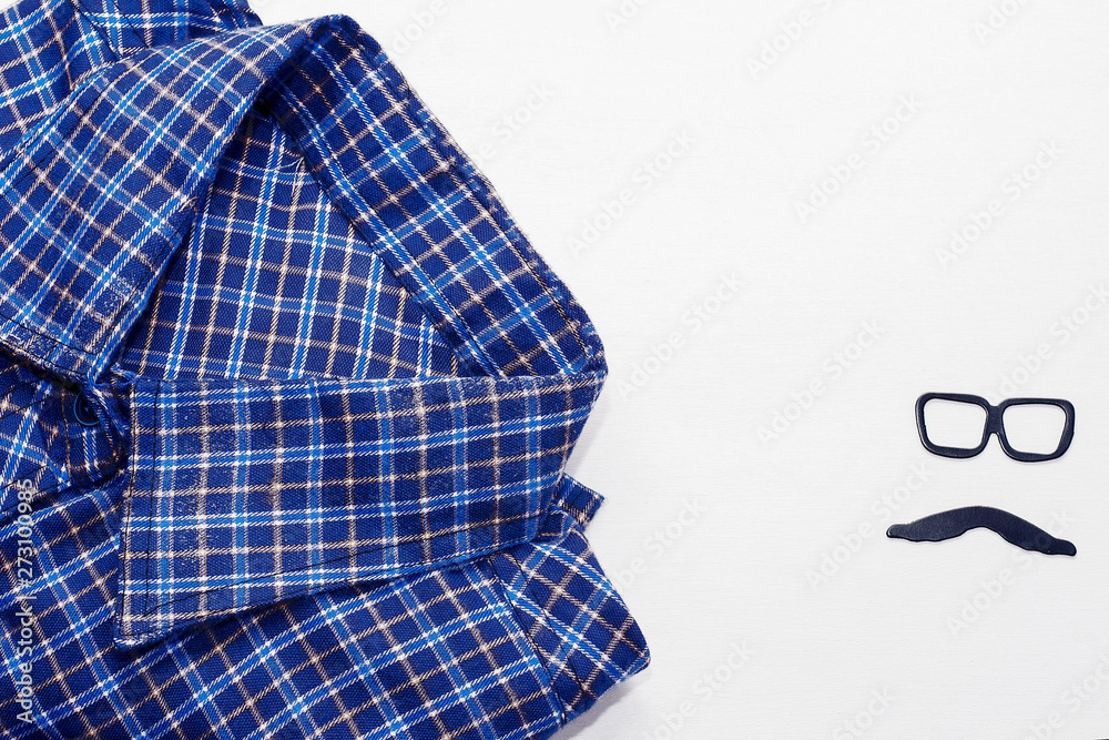 Men's shirt on a white background. Father's day concept card Men's shirt on a white background. Father's day concept card